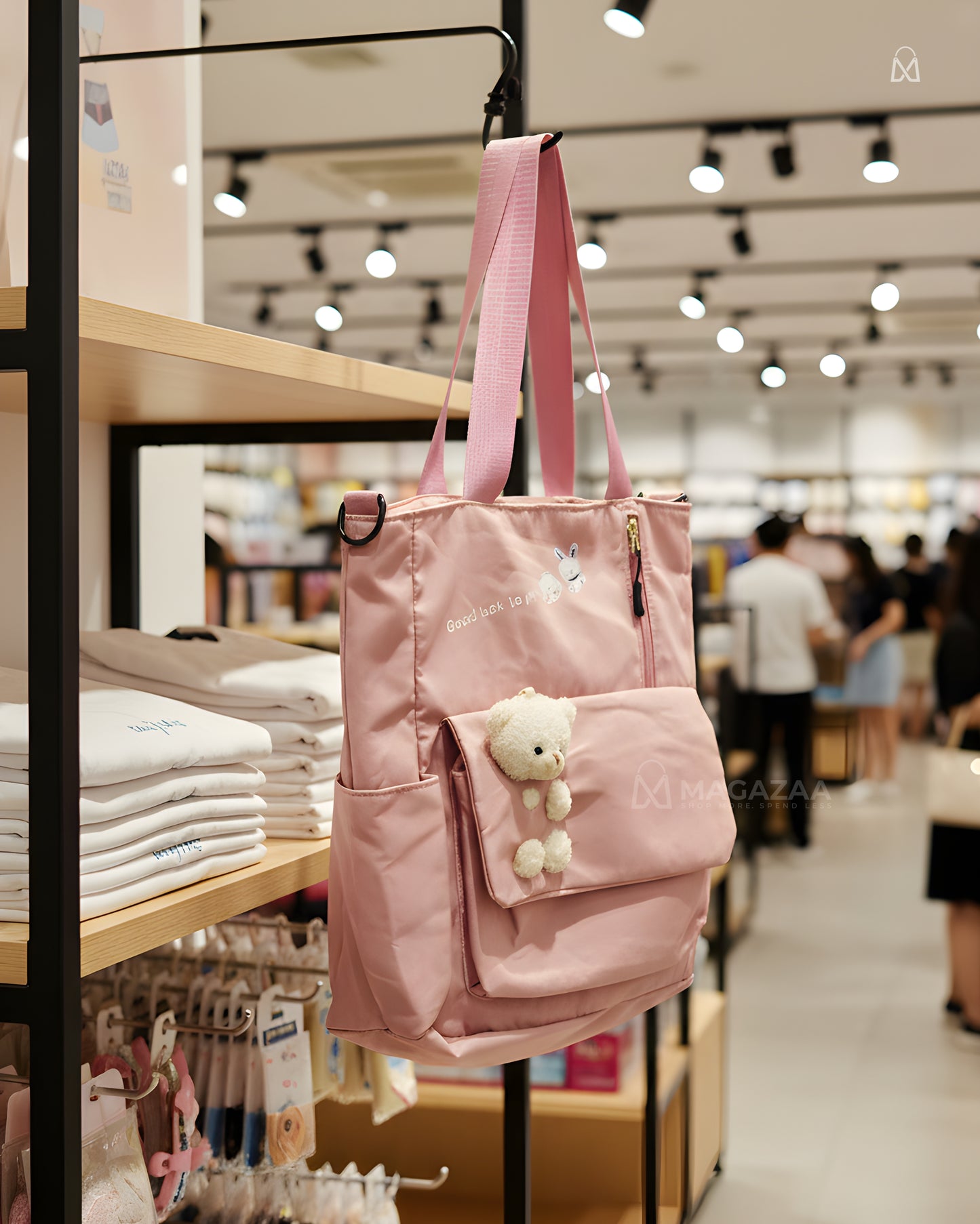 Cute Pink Teddy Bear Backpack –  Aesthetic Shoulder Bag